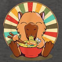 Cute Capybara Eating Ra Funny Animal Anime Manga  Vector Backpack