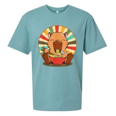 Cute Capybara Eating Ra Funny Animal Anime Manga  Sueded Cloud Jersey T-Shirt