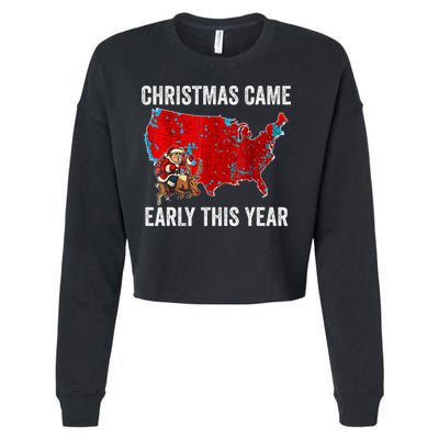 Christmas Came Early This Year Electoral Map Cropped Pullover Crew