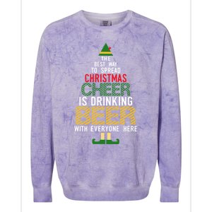 Christmas Cheer Elf Funny Naughty Santa Elf Beer Gift Colorblast Crewneck Sweatshirt