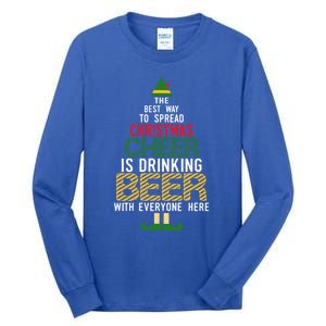 Christmas Cheer Elf Funny Naughty Santa Elf Beer Gift Tall Long Sleeve T-Shirt