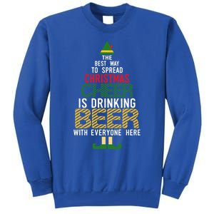 Christmas Cheer Elf Funny Naughty Santa Elf Beer Gift Tall Sweatshirt