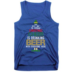 Christmas Cheer Elf Funny Naughty Santa Elf Beer Gift Tank Top