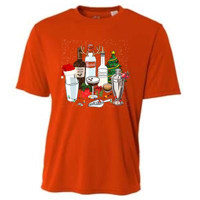 Christmas Cocktail Espresso Martini Ing Party Bartender Gift Cooling Performance Crew T-Shirt