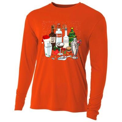 Christmas Cocktail Espresso Martini Ing Party Bartender Gift Cooling Performance Long Sleeve Crew