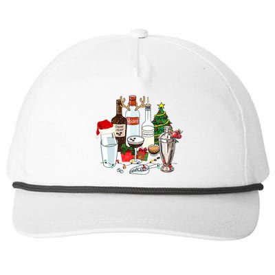 Christmas Cocktail Espresso Martini Ing Party Bartender Gift Snapback Five-Panel Rope Hat