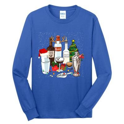 Christmas Cocktail Espresso Martini Ing Party Bartender Gift Tall Long Sleeve T-Shirt