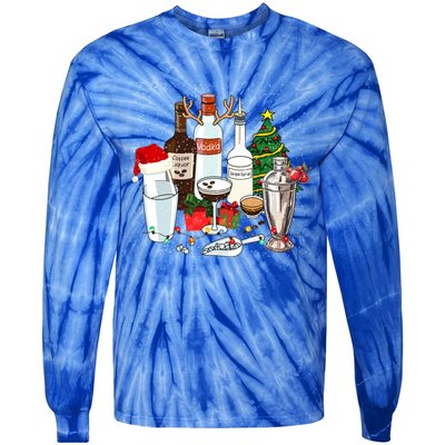 Christmas Cocktail Espresso Martini Ing Party Bartender Gift Tie-Dye Long Sleeve Shirt