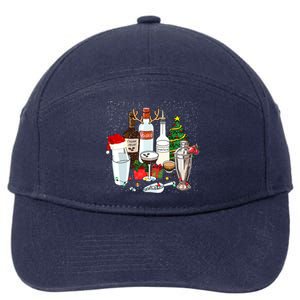 Christmas Cocktail Espresso Martini Ing Party Bartender Gift 7-Panel Snapback Hat