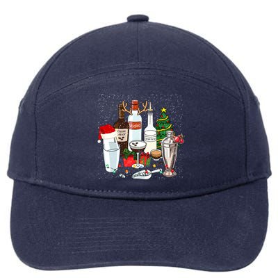 Christmas Cocktail Espresso Martini Ing Party Bartender Gift 7-Panel Snapback Hat