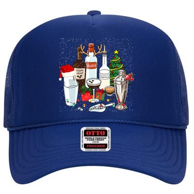 Christmas Cocktail Espresso Martini Ing Party Bartender Gift High Crown Mesh Back Trucker Hat