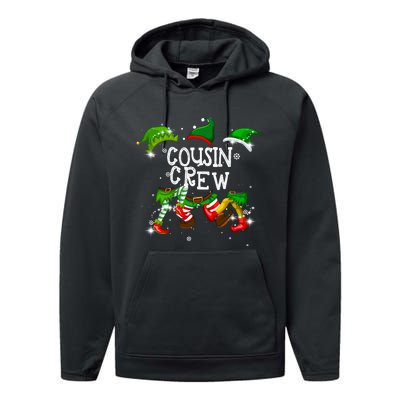 Cousin Crew Elf Matching Group Christmas Family Pajama Performance Fleece Hoodie