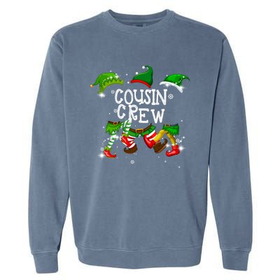 Cousin Crew Elf Matching Group Christmas Family Pajama Garment-Dyed Sweatshirt