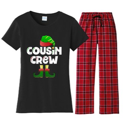 Cousin Crew Elf Cousin Best Cousin Christmas Elf Crew Tank Top Women's Flannel Pajama Set