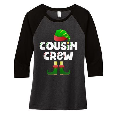 Cousin Crew Elf Cousin Best Cousin Christmas Elf Crew Tank Top Women's Tri-Blend 3/4-Sleeve Raglan Shirt