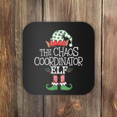Chaos Coordinator Elf Elves Christmas Party Tree Present Coaster