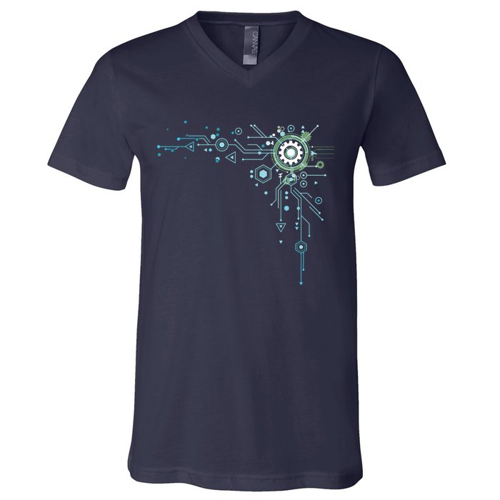 Computer Circuit Engineer Gifts Computer Nerd V-Neck T-Shirt
