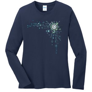 Computer Circuit Engineer Gifts Computer Nerd Ladies Long Sleeve Shirt