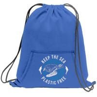 Climate Change Environt Keep Sea Plastic Free Cute Gift Sweatshirt Cinch Pack Bag