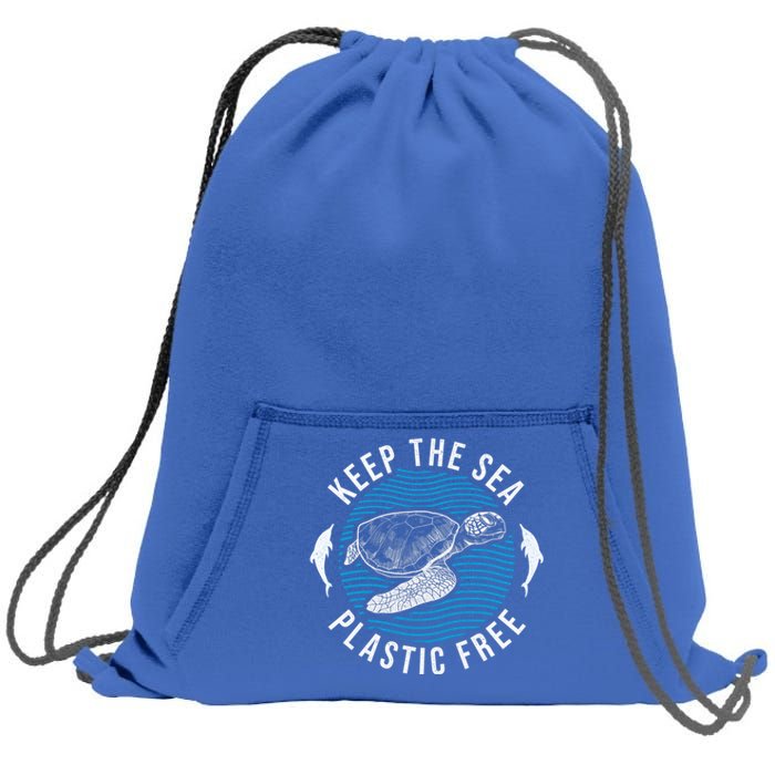 Climate Change Environt Keep Sea Plastic Free Cute Gift Sweatshirt Cinch Pack Bag