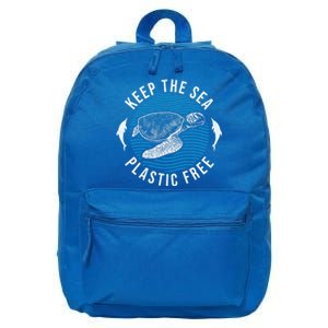 Climate Change Environt Keep Sea Plastic Free Cute Gift 16 in Basic Backpack