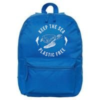 Climate Change Environt Keep Sea Plastic Free Cute Gift 16 in Basic Backpack