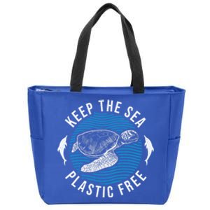 Climate Change Environt Keep Sea Plastic Free Cute Gift Zip Tote Bag