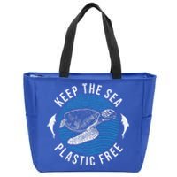 Climate Change Environt Keep Sea Plastic Free Cute Gift Zip Tote Bag