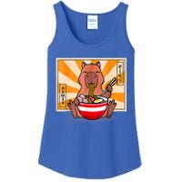 Cute Capybara Eating Ramen Funny Animal Anime Manga Ladies Essential Tank