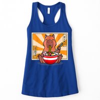 Cute Capybara Eating Ramen Funny Animal Anime Manga Womens Tank Top