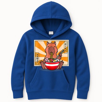 Cute Capybara Eating Ramen Funny Animal Anime Manga Kids Hoodie