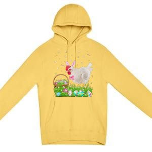 Cute Chicken Easter Day Bunny Eggs Easter Costume Premium Pullover Hoodie