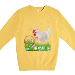 Cute Chicken Easter Day Bunny Eggs Easter Costume Premium Crewneck Sweatshirt