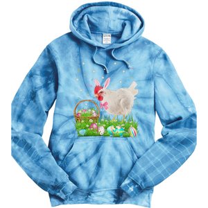 Cute Chicken Easter Day Bunny Eggs Easter Costume Tie Dye Hoodie