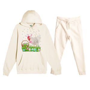 Cute Chicken Easter Day Bunny Eggs Easter Costume Premium Hooded Sweatsuit Set