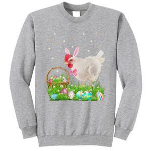 Cute Chicken Easter Day Bunny Eggs Easter Costume Tall Sweatshirt