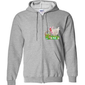 Cute Chicken Easter Day Bunny Eggs Easter Costume Full Zip Hoodie