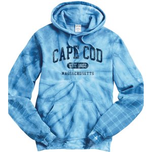 Cape Cod Est 1602 Massachusetts Retro Preppy Throwback Tie Dye Hoodie