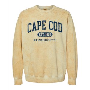 Cape Cod Est 1602 Massachusetts Retro Preppy Throwback Colorblast Crewneck Sweatshirt