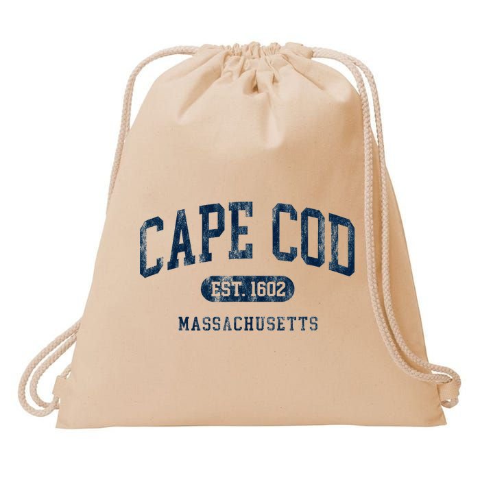 Cape Cod Est 1602 Massachusetts Retro Preppy Throwback Drawstring Bag