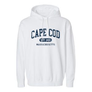 Cape Cod Est 1602 Massachusetts Retro Preppy Throwback Garment-Dyed Fleece Hoodie