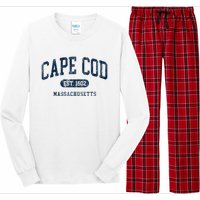 Cape Cod Est 1602 Massachusetts Retro Preppy Throwback Long Sleeve Pajama Set