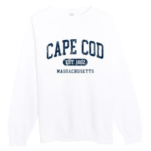 Cape Cod Est 1602 Massachusetts Retro Preppy Throwback Premium Crewneck Sweatshirt