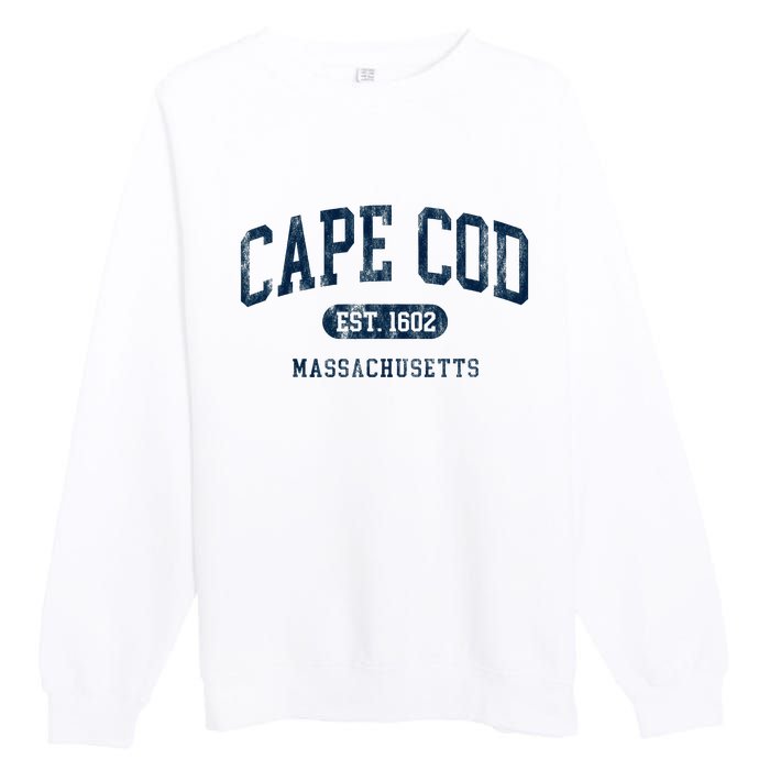 Cape Cod Est 1602 Massachusetts Retro Preppy Throwback Premium Crewneck Sweatshirt