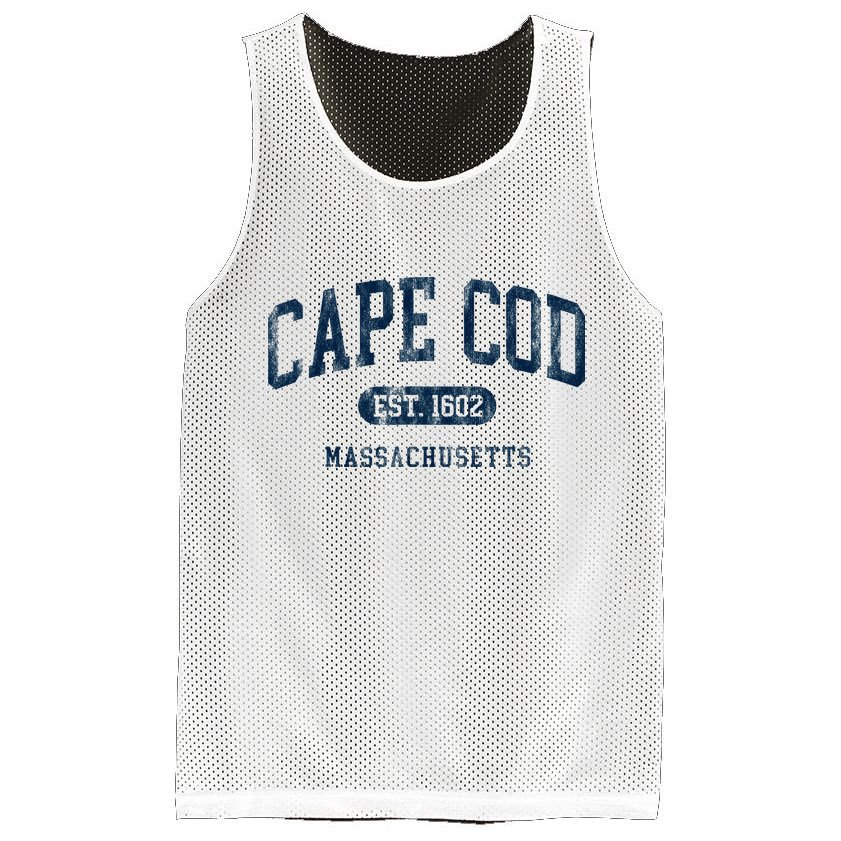 Cape Cod Est 1602 Massachusetts Retro Preppy Throwback Mesh Reversible Basketball Jersey Tank