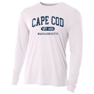 Cape Cod Est 1602 Massachusetts Retro Preppy Throwback Cooling Performance Long Sleeve Crew