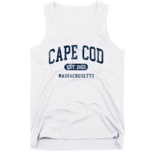 Cape Cod Est 1602 Massachusetts Retro Preppy Throwback Tank Top