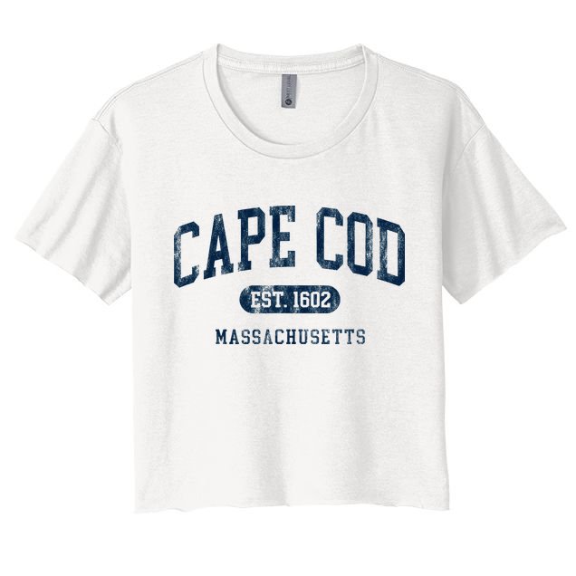 Cape Cod Est 1602 Massachusetts Retro Preppy Throwback Women's Crop Top Tee
