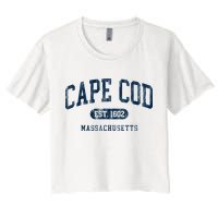 Cape Cod Est 1602 Massachusetts Retro Preppy Throwback Women's Crop Top Tee