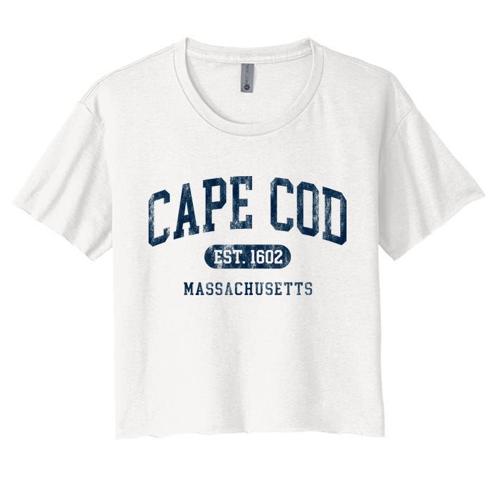 Cape Cod Est 1602 Massachusetts Retro Preppy Throwback Women's Crop Top Tee